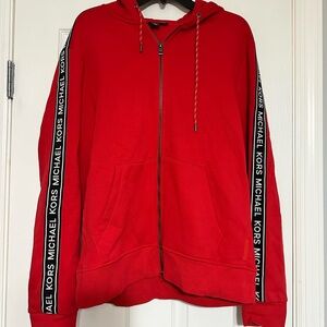 Michael Kors Red Hoodie with Black Trim